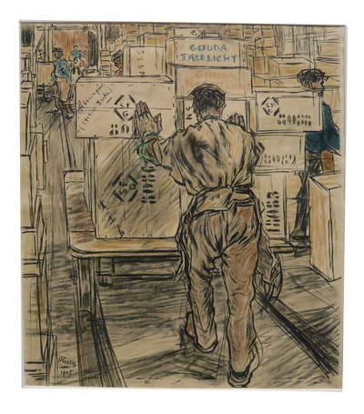 Warehouses, One of the 12 Lithographs Toorop Made About Candle Manufacturing by Jan Toorop